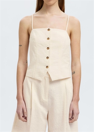 Mette buttoned jaquard strap top Snow White Selected Femme 